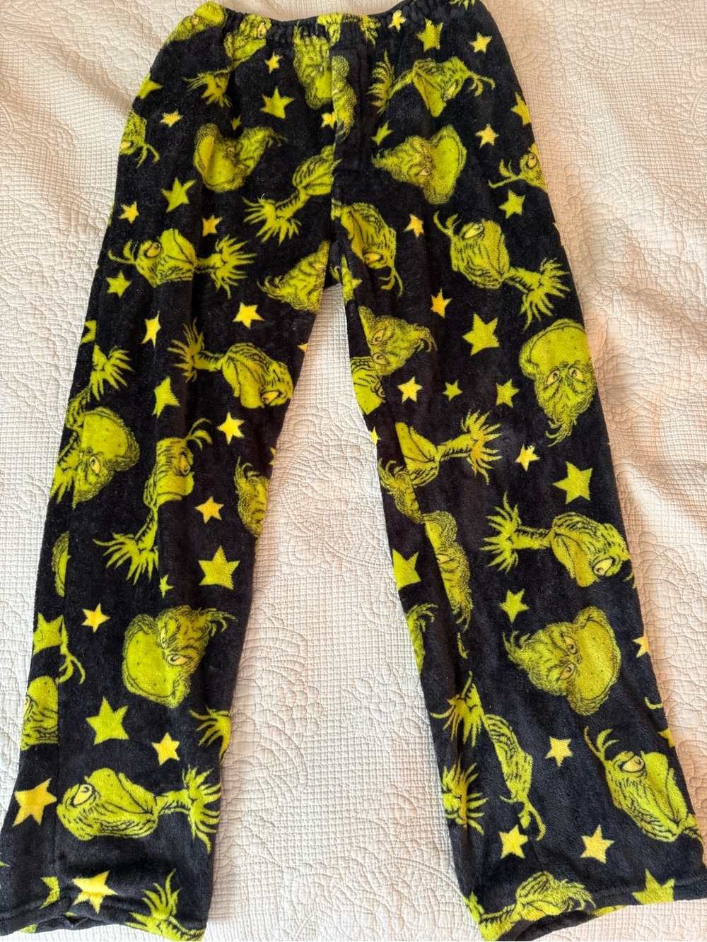 Kids Black and Neon Green Character Pajama Pants